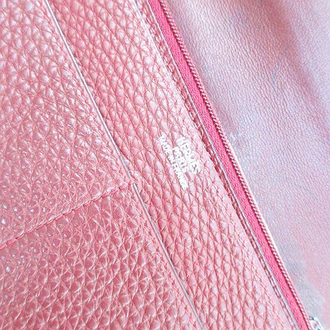 Hermes Dogon GM Wallet Silver Bordeaux Leather — view 6