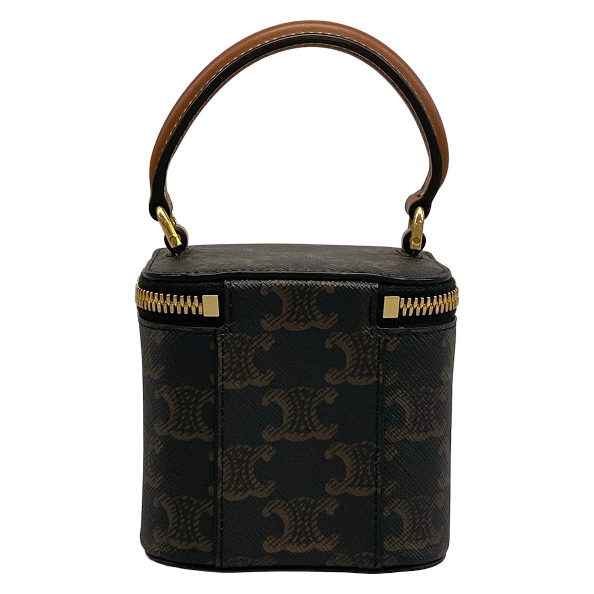 Celine Vanity Bag Triomphe Mini Case Black Dark Brown Leather — view 3