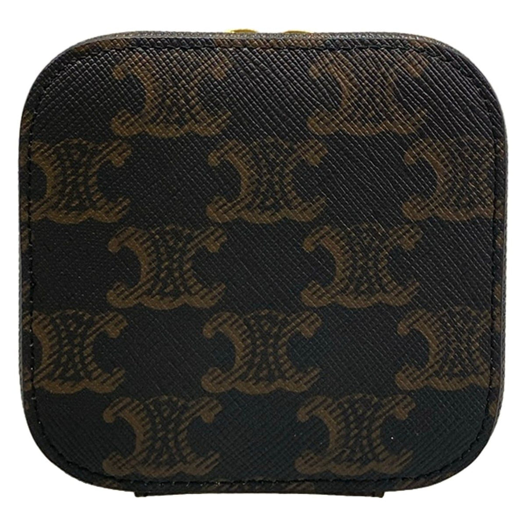 Celine Vanity Bag Triomphe Mini Case Black Dark Brown Leather — view 5
