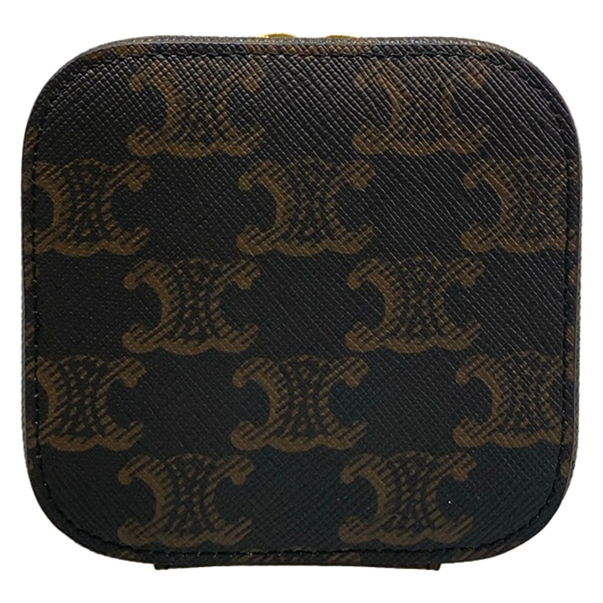 Celine Vanity Bag Triomphe Mini Case Black Dark Brown Leather — view 5