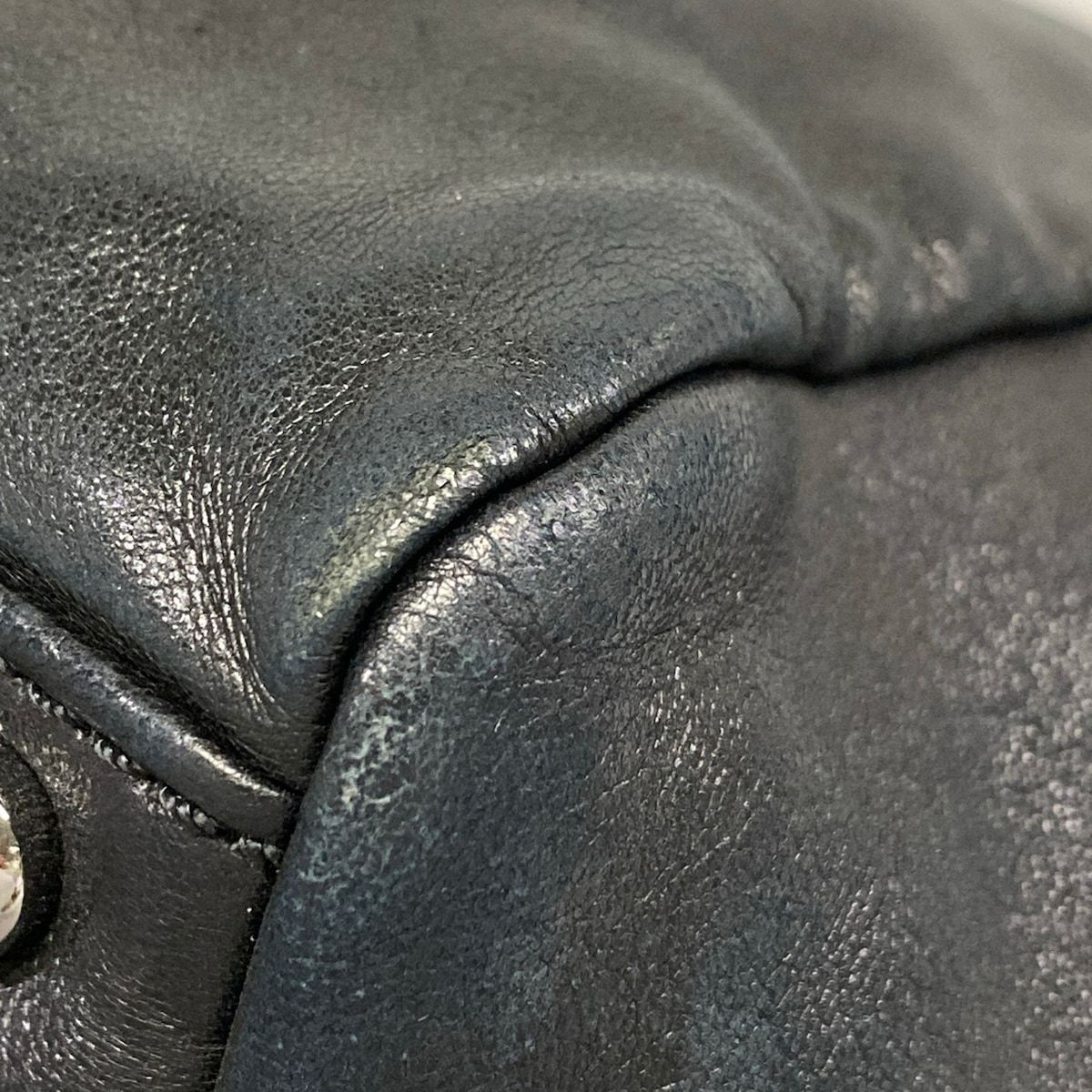 Chanel Shoulder Bag Black Chain Silver Logo Flap Lambskin — view 6