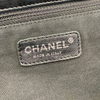 Chanel Shoulder Bag Black Chain Silver Logo Flap Lambskin — view 8