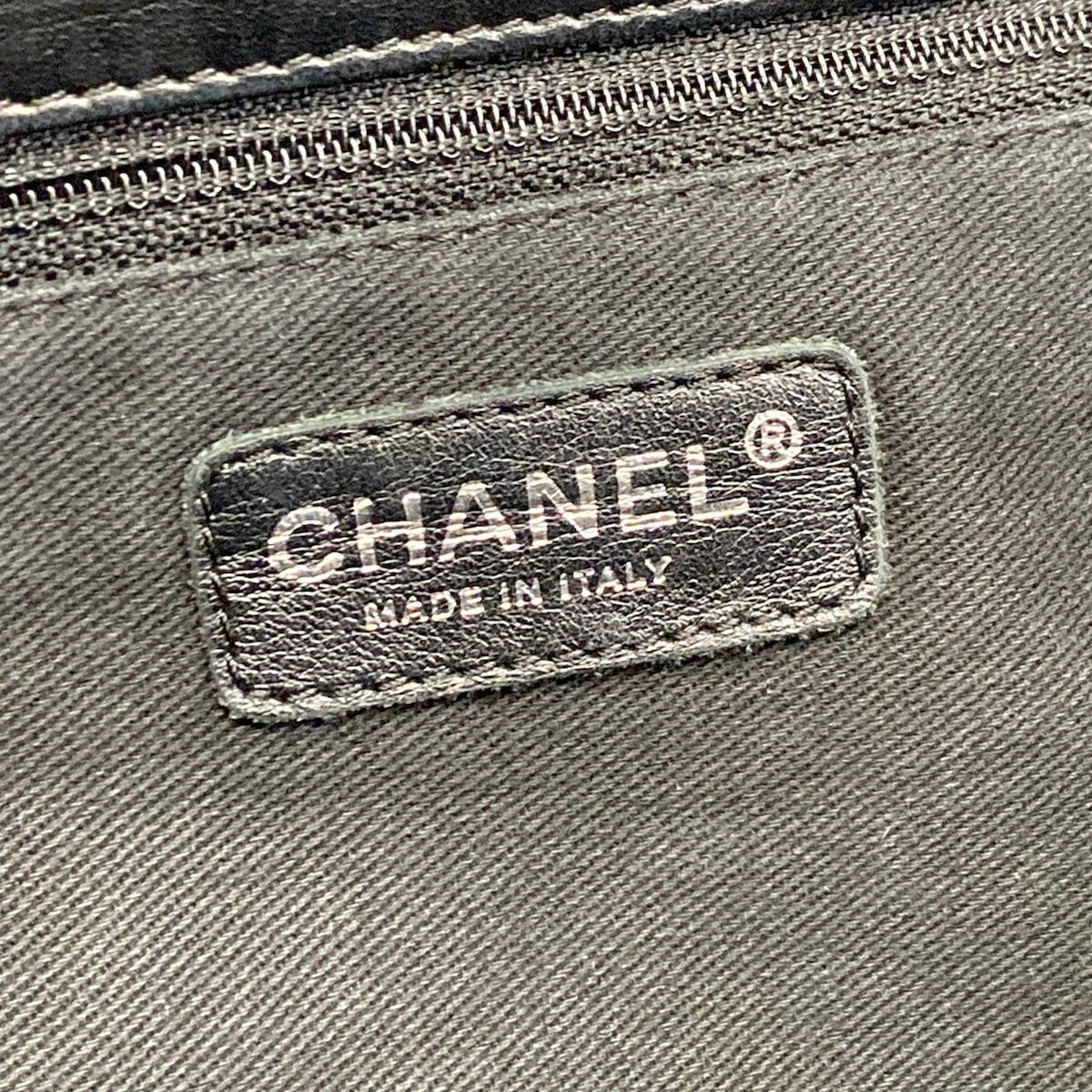Chanel Shoulder Bag Black Chain Silver Logo Flap Lambskin — view 8