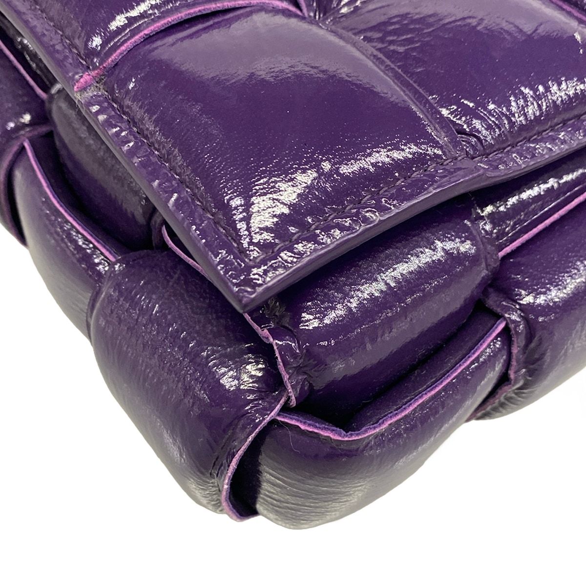 Bottega Veneta Shoulder Bag Padded Cassette Purple Leather — view 6