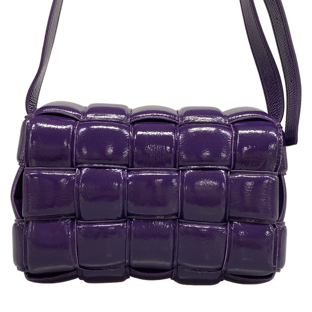 Bottega Veneta Shoulder Bag Padded Cassette Purple Leather — view 3