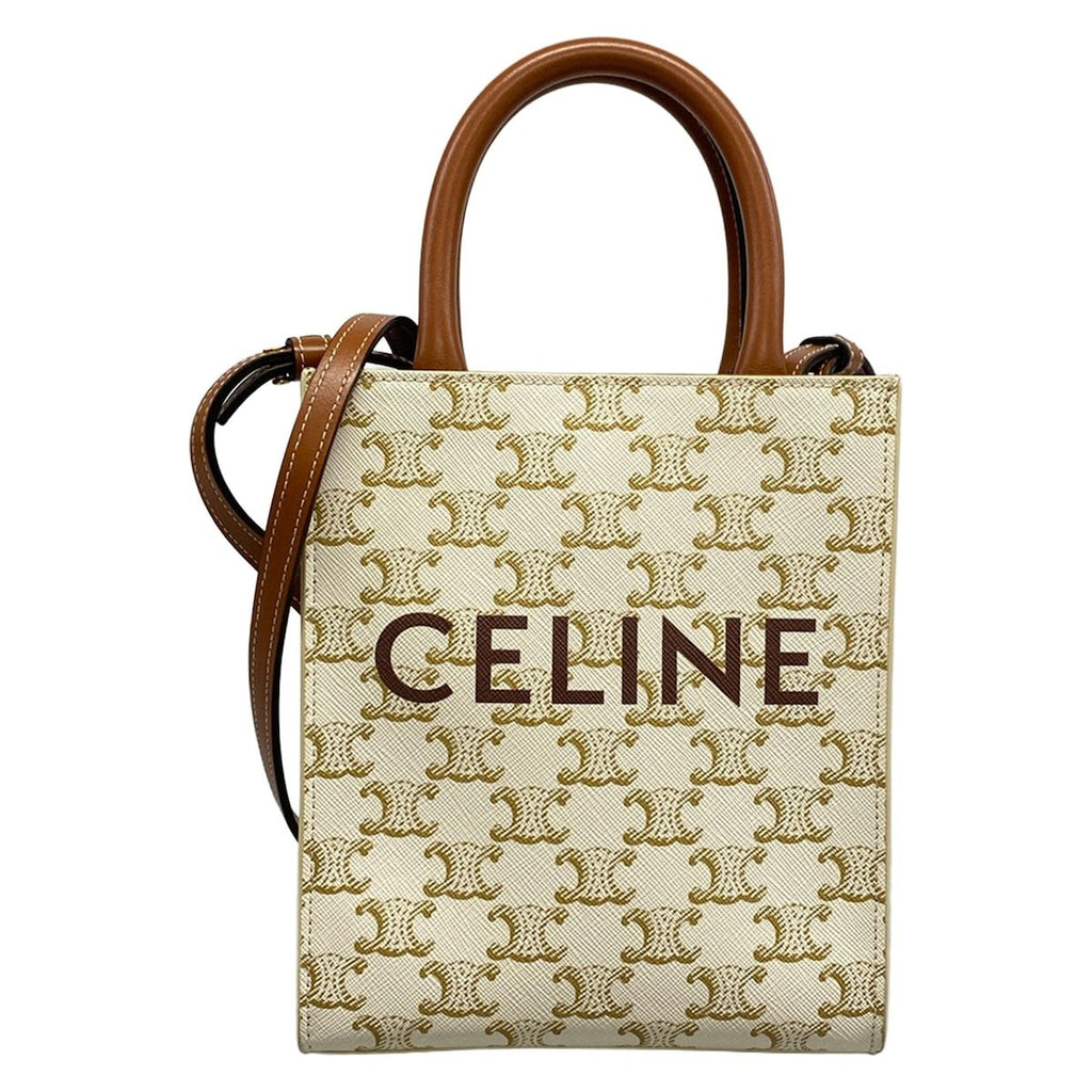Celine Tote Mini Vertical Cover Ivory Brown