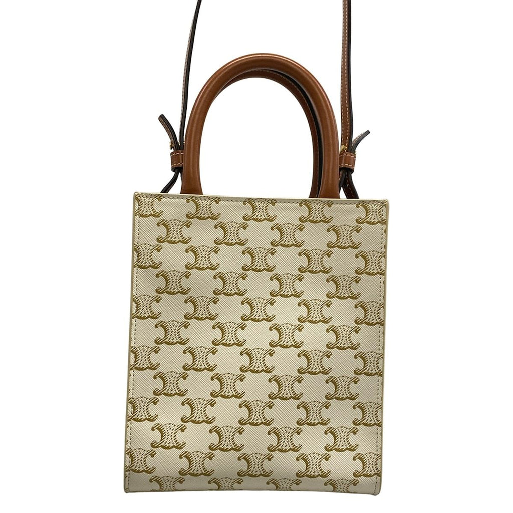 Celine Tote Mini Vertical Cover Ivory Brown — view 3