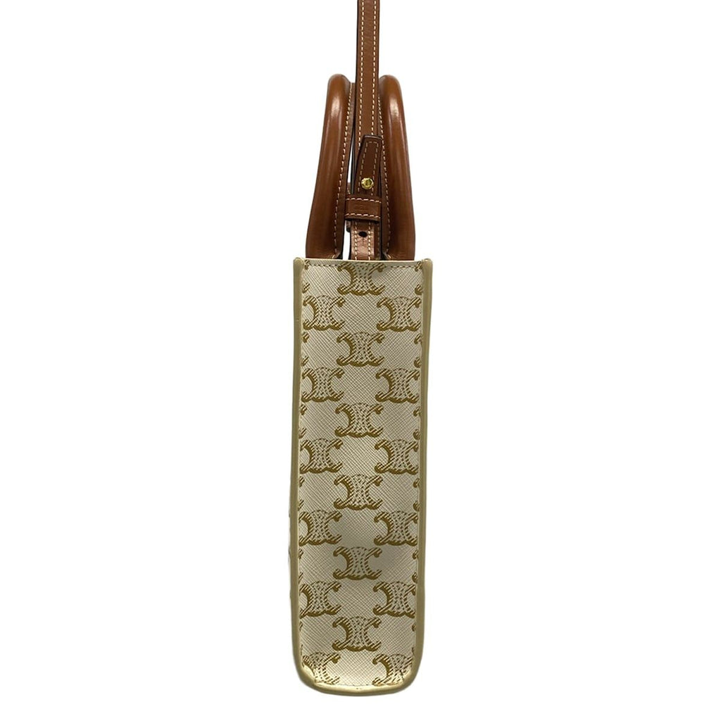 Celine Tote Mini Vertical Cover Ivory Brown — view 4