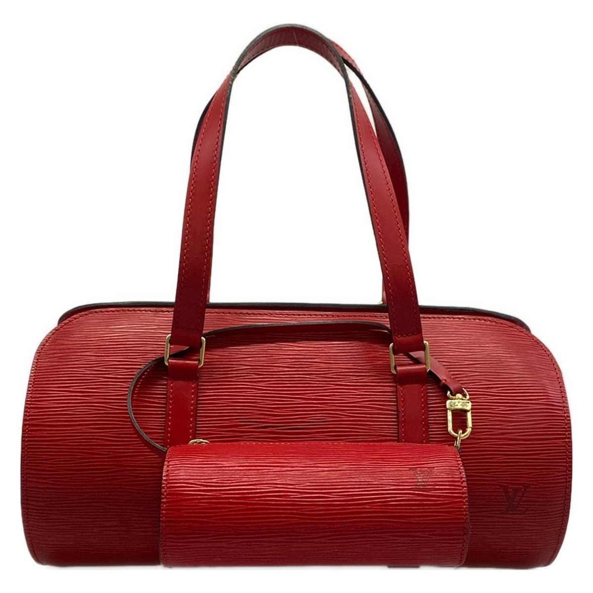 Louis Vuitton Handbag Epi Soufflot Castilian Red Leather