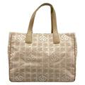 Chanel Tote New Travel Line MM Beige White Leather