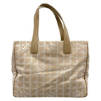 Chanel Tote New Travel Line MM Beige White Leather — view 3