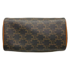 Celine Handbag Small Boston Triomphe Canvas Black Brown — view 5