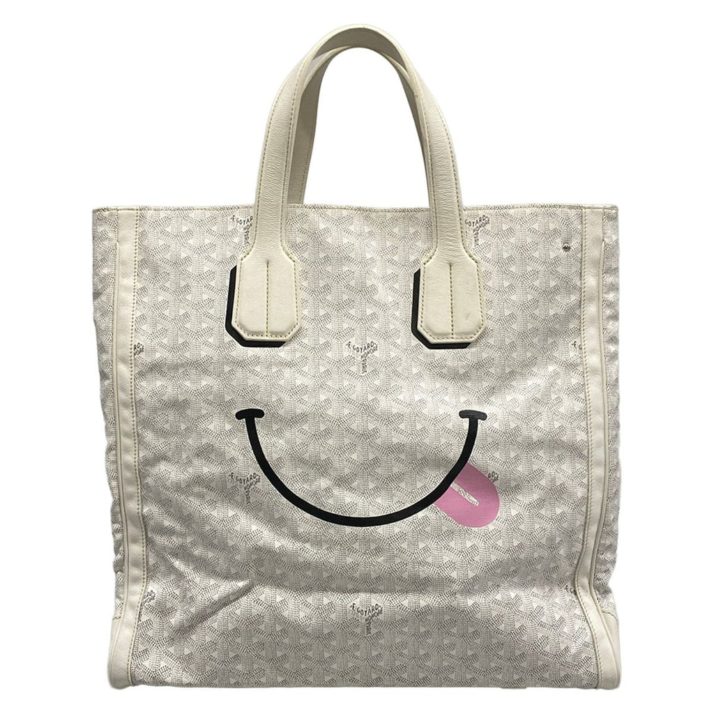 Goyard Tote Sac Voltaire White Smile Paint Leather