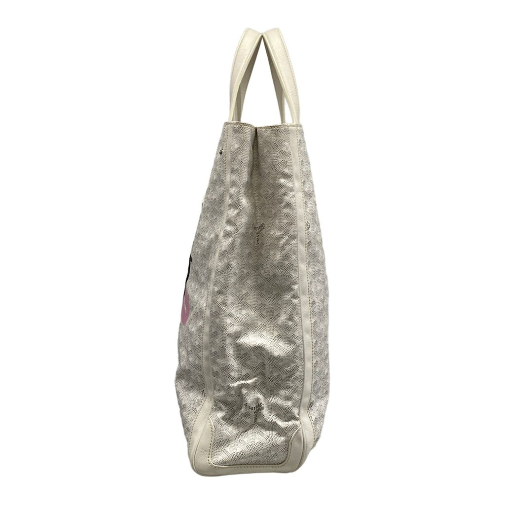Goyard Tote Sac Voltaire White Smile Paint Leather — view 4