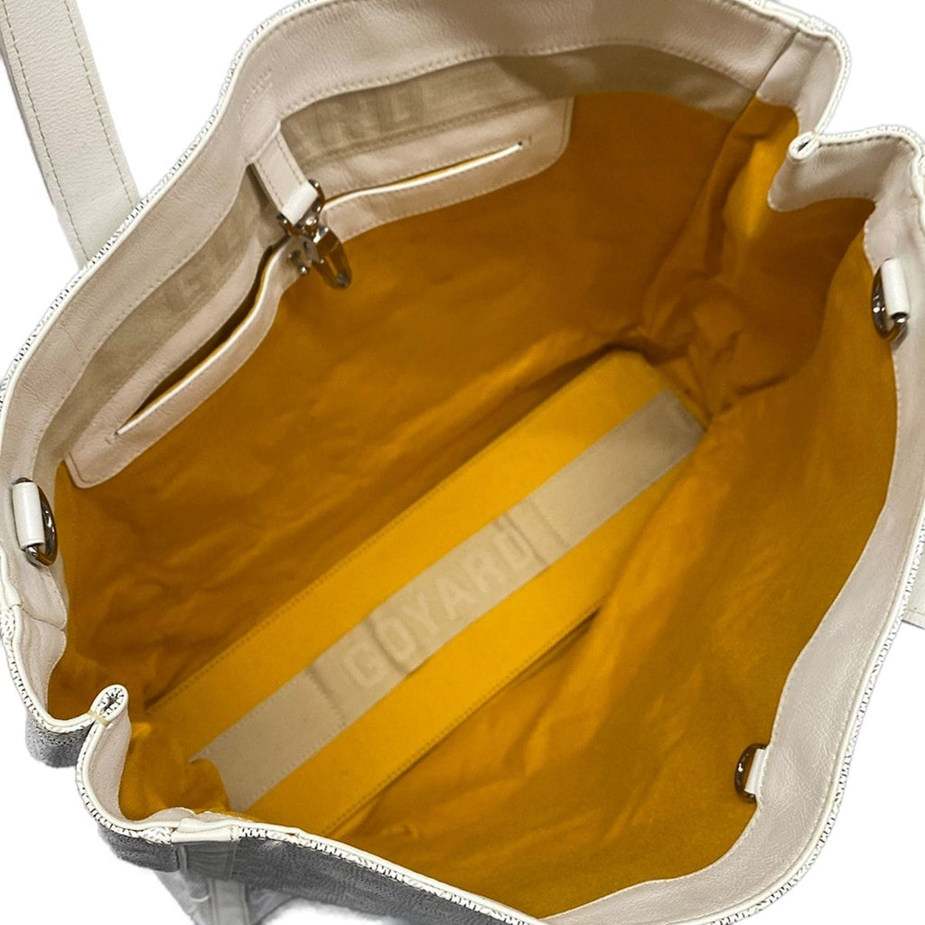 Goyard Tote Sac Voltaire White Smile Paint Leather — view 7