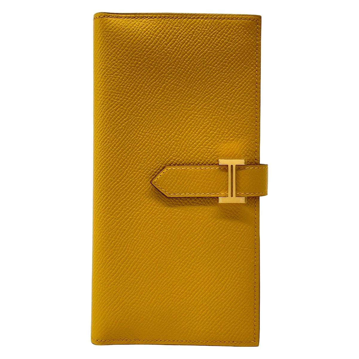 Hermes Wallet Bearn Souffle Joan Ambre Gold Protection