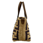 Fendi Handbag Roll Mini Zucca Pattern Beige Dark Brown Leather — view 2