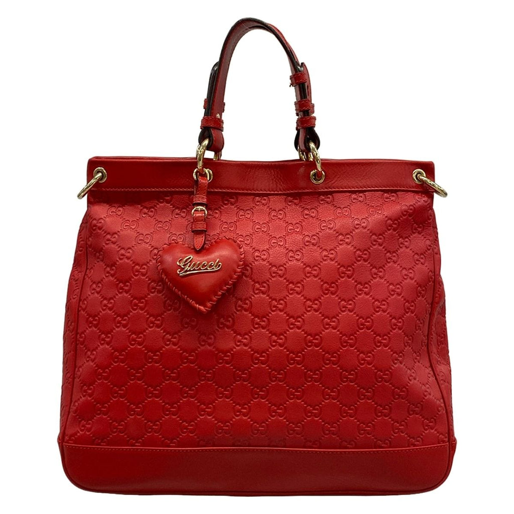 Gucci Tote Valentine Red Leather
