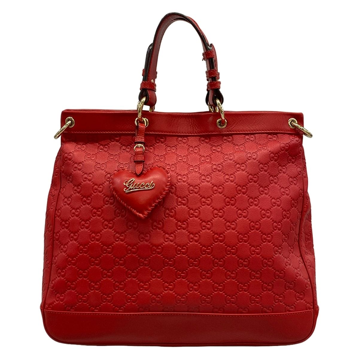 Gucci Tote Valentine Red Leather
