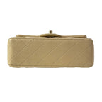 Chanel Shoulder Bag Mini Quilted Beige Matte Togo Chain Lambskin — view 5