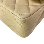Chanel Shoulder Bag Mini Quilted Beige Matte Togo Chain Lambskin — view 7