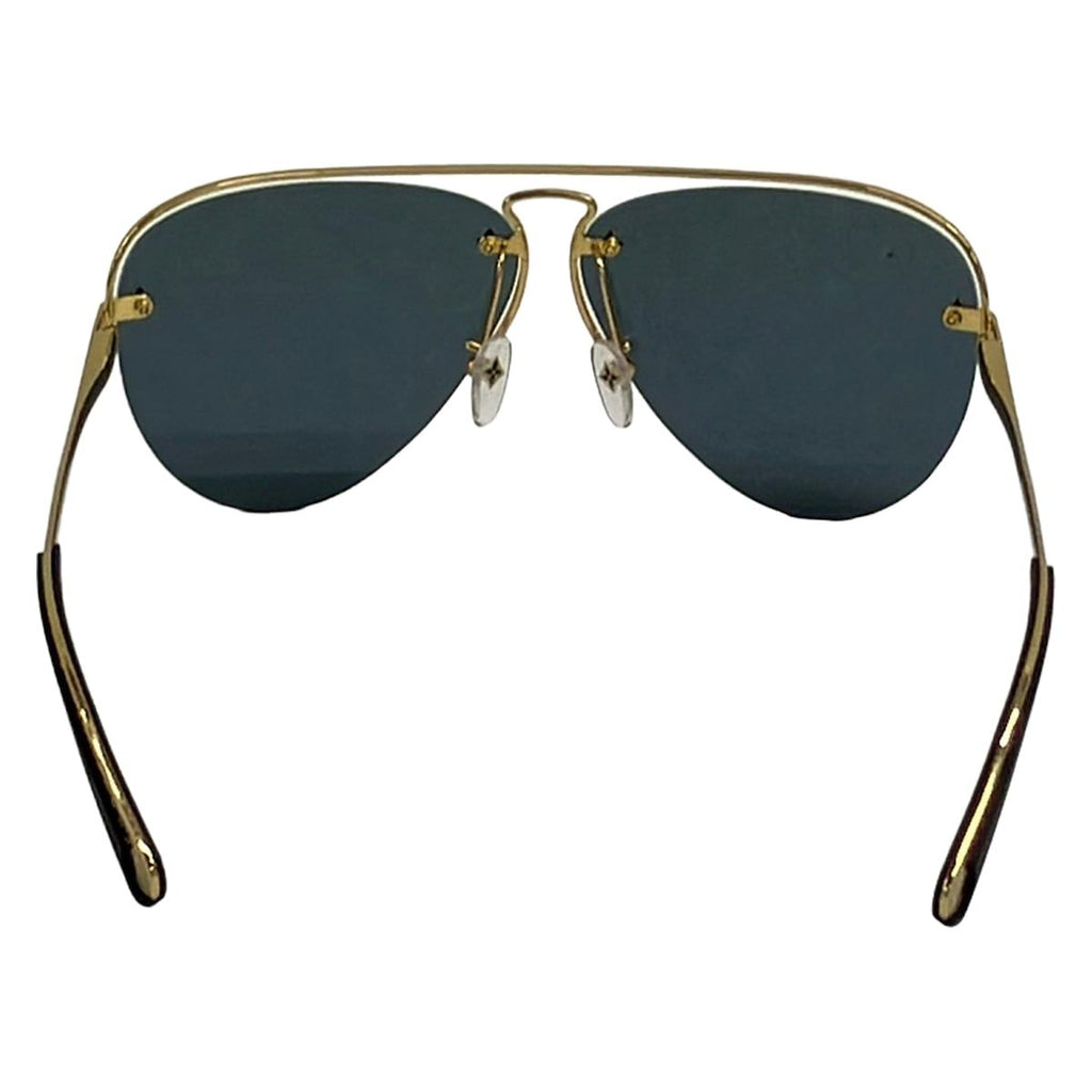 Louis Vuitton Sunglasses Black Gold Monogram Pattern Eyewear — view 3