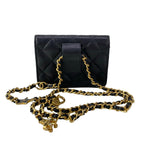 Chanel Waist Pouch Quilted Black Mini Bag Chain Belt Matt Togo — view 3