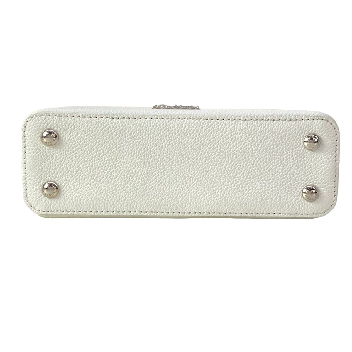 Louis Vuitton Handbag Capucines Ewmini Optic White Leather Cowhide — view 5
