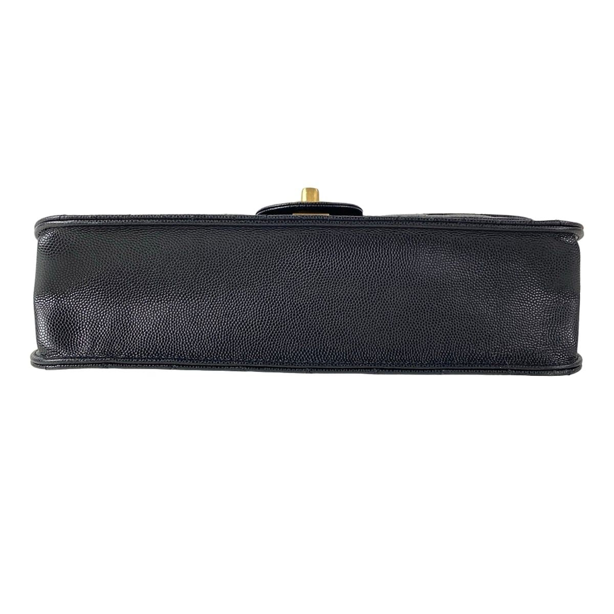 Chanel Shoulder Bag Quilted Black Metal Chain Double Pocket Matte Togo — view 5