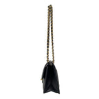 Chanel Shoulder Bag Quilted Black Metal Chain Double Pocket Matte Togo — view 4
