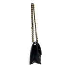 Chanel Shoulder Bag Quilted Black Metal Chain Double Pocket Matte Togo — view 2