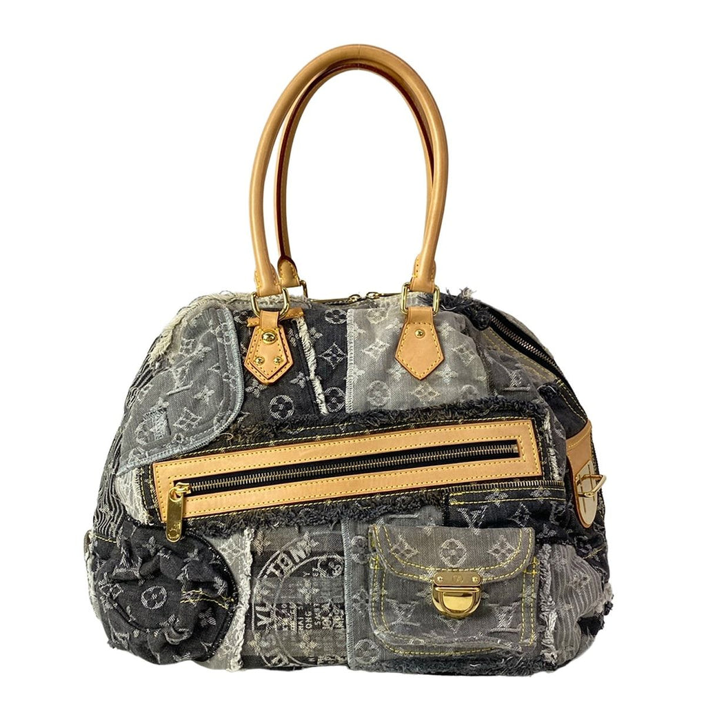 Louis Vuitton Shoulder Bag Monogram Denim Patchwork Bowie Black — view 3