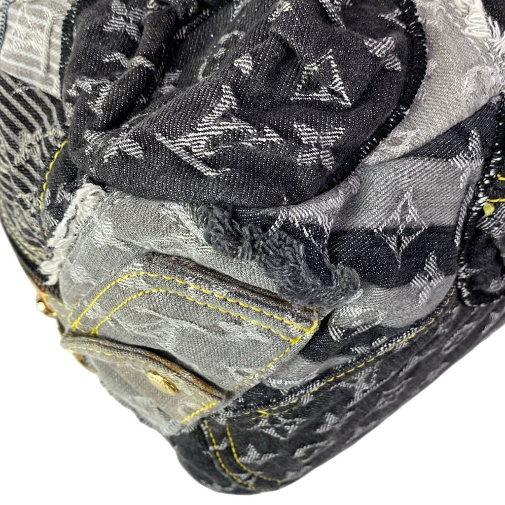 Louis Vuitton Shoulder Bag Monogram Denim Patchwork Bowie Black — view 8