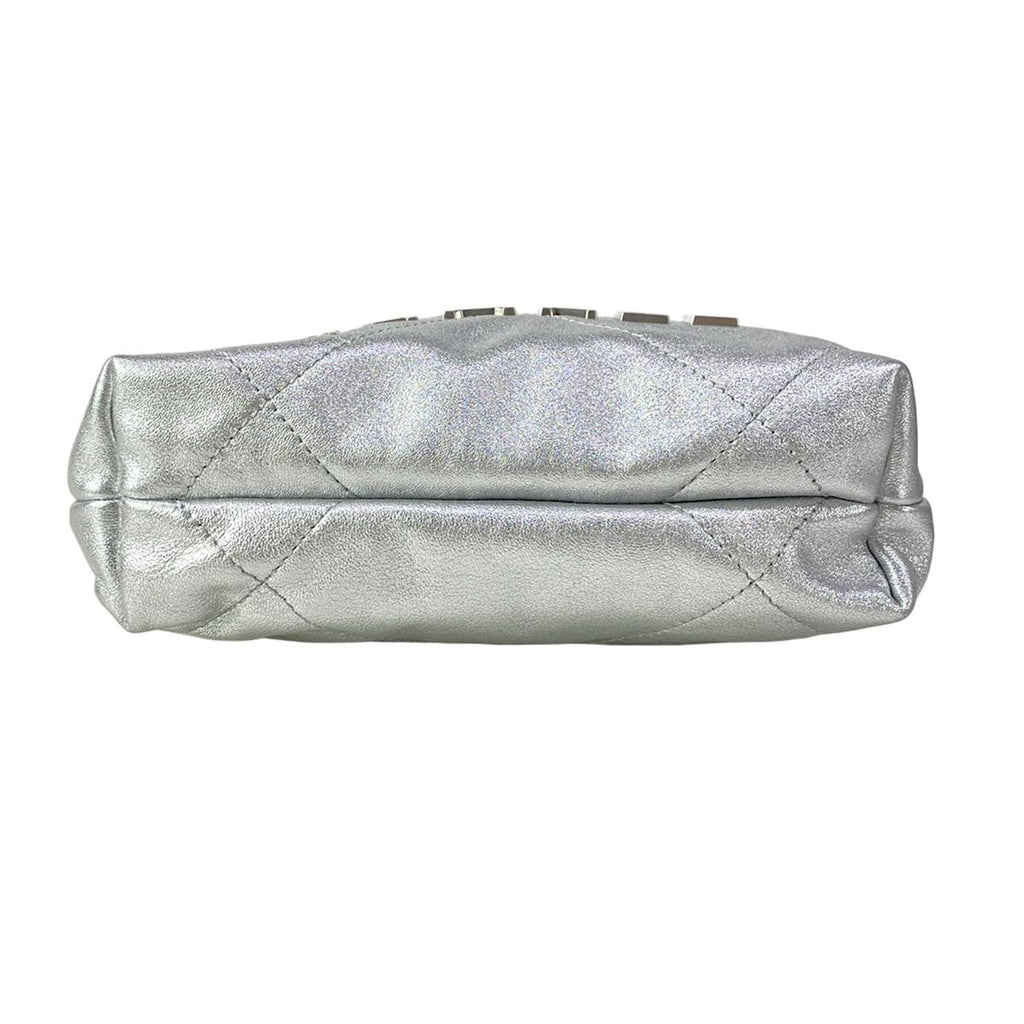 Chanel Handbag 22 Mini Silver Lambskin — view 5