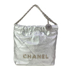 Chanel Handbag 22 Mini Silver Lambskin