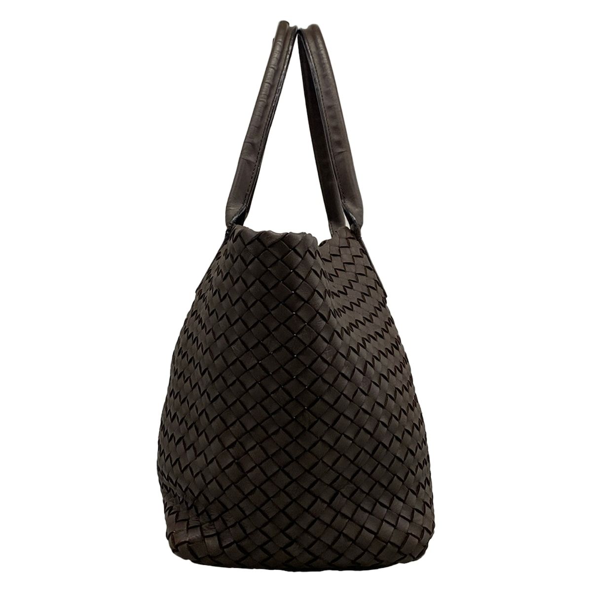 Bottega Veneta Tote Cover MM Dark Brown Leather — view 4