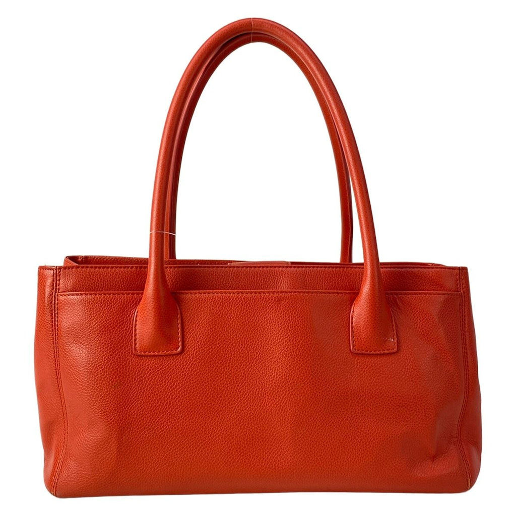Chanel Tote Executive Line Orange Silver Leather — view 3