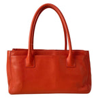 Chanel Tote Executive Line Orange Silver Leather — view 3