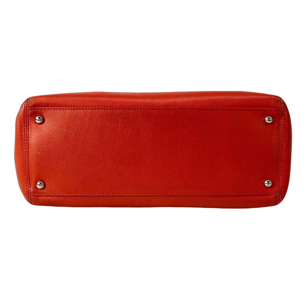 Chanel Tote Executive Line Orange Silver Leather — view 5