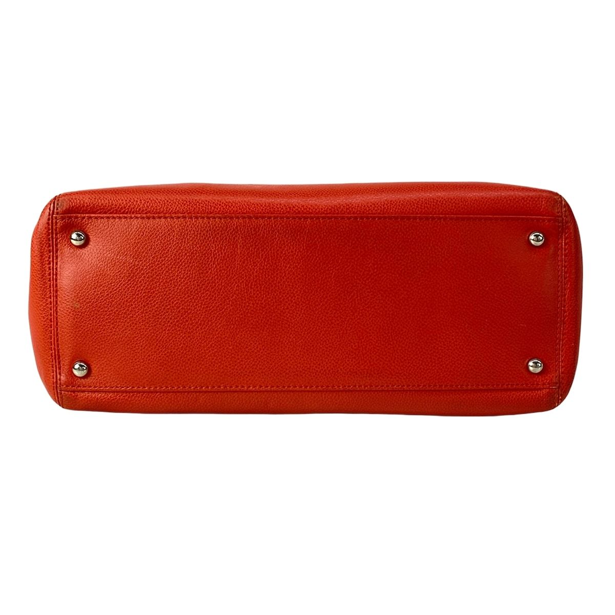 Chanel Tote Executive Line Orange Silver Leather — view 5