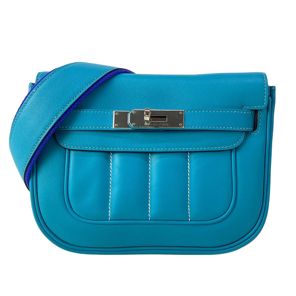 Hermes Shoulder Bag Roulis Mini Turquoise Silver