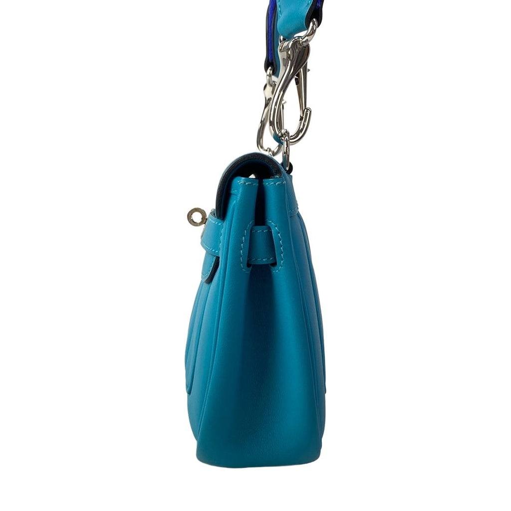Hermes Shoulder Bag Roulis Mini Turquoise Silver — view 4