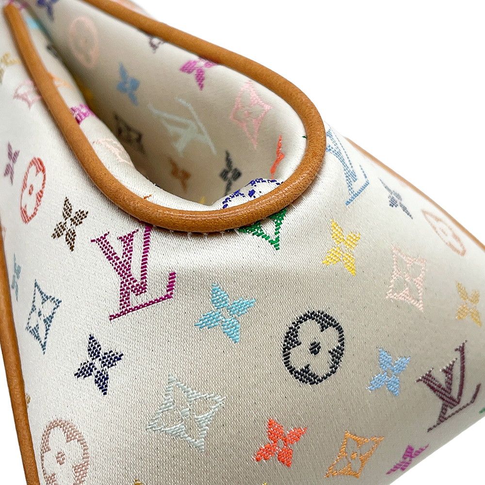 Louis Vuitton Handbag Monogram Multicolor Satin Abelia Bag White — view 8
