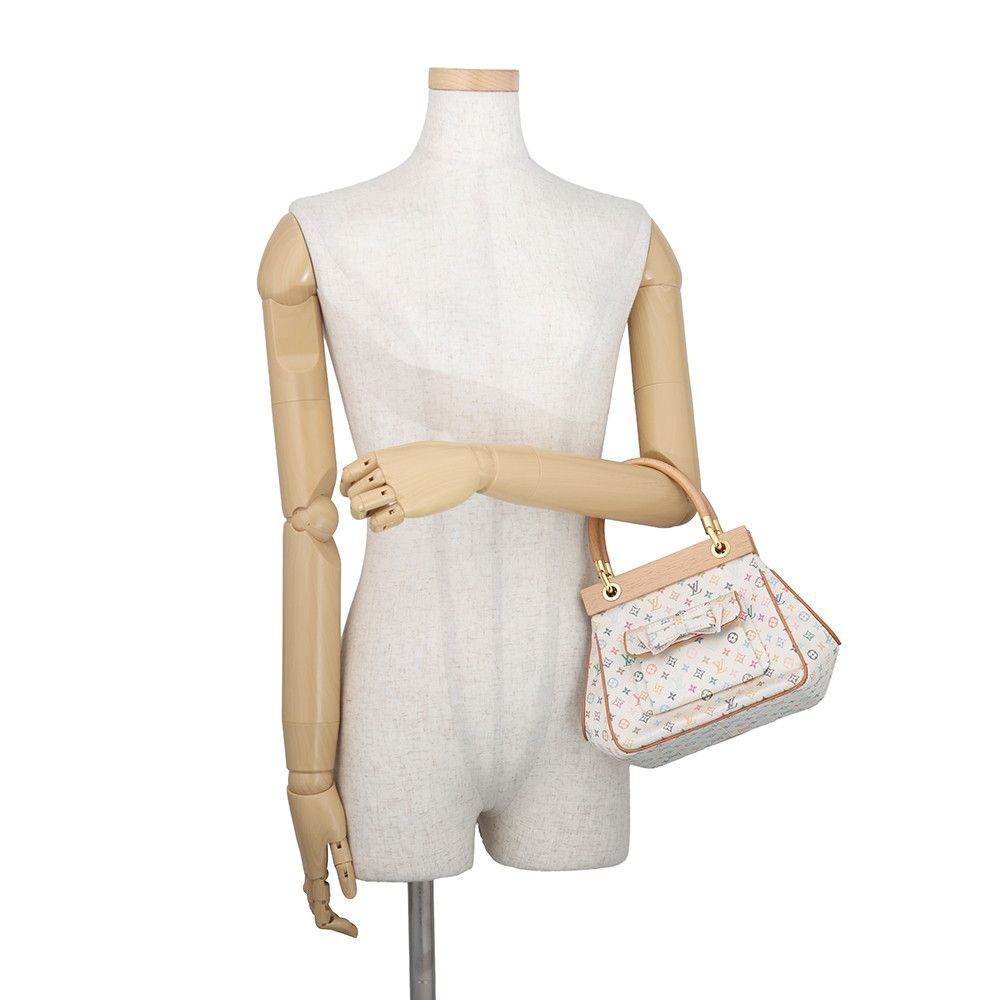 Louis Vuitton Handbag Monogram Multicolor Satin Abelia Bag White — view 4
