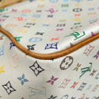 Louis Vuitton Handbag Monogram Multicolor Satin Abelia Bag White — view 7