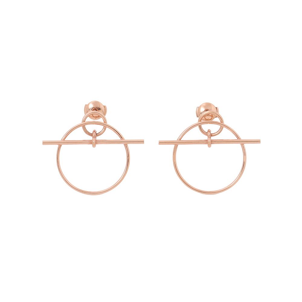 Hermes Earrings Loop Echappee PM 18k Pink Gold