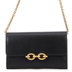 Saint Laurent Paris Chain Shoulder Wallet Maillon Calfskin Black