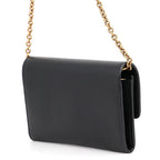 Saint Laurent Paris Chain Shoulder Wallet Maillon Calfskin Black — view 2