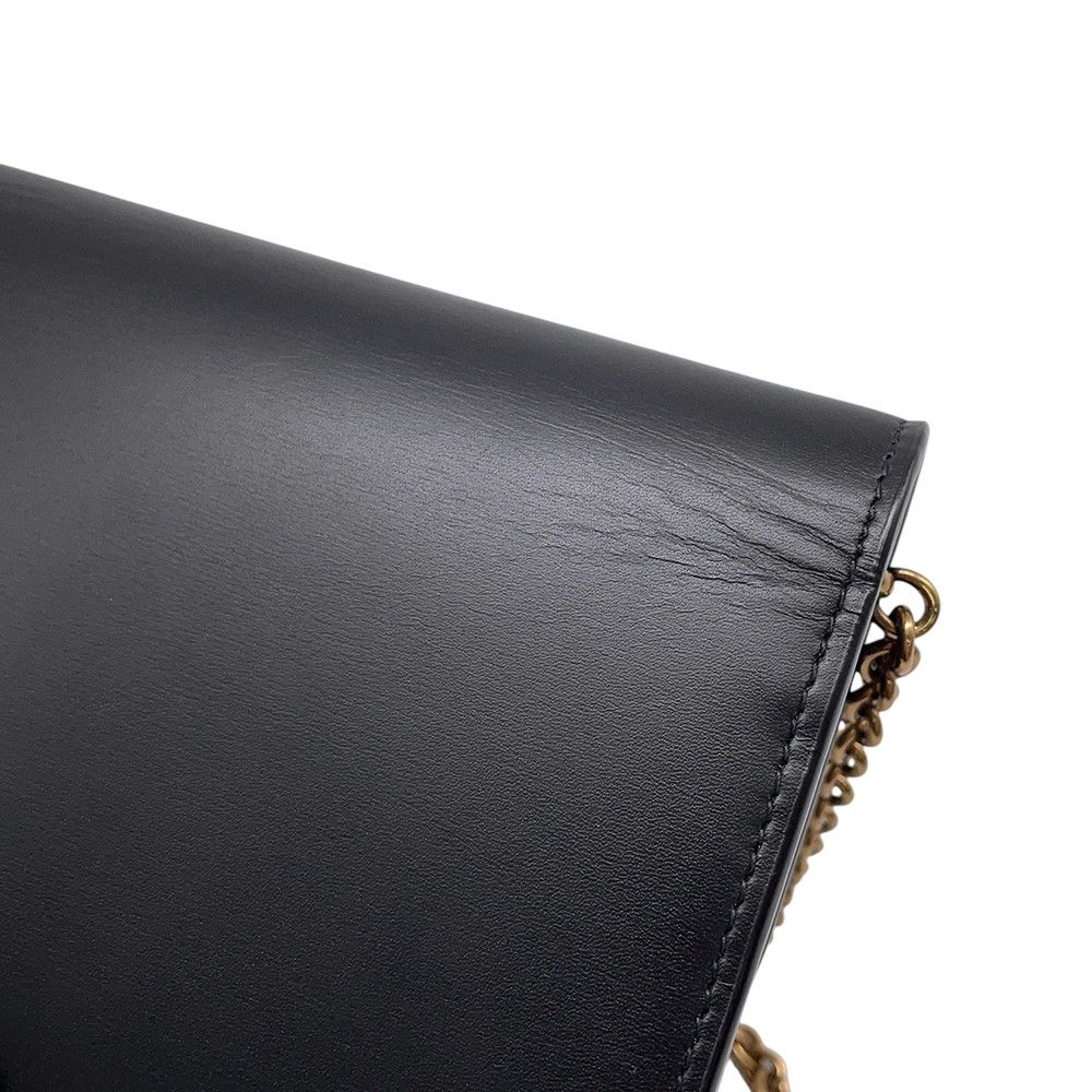 Saint Laurent Paris Chain Shoulder Wallet Maillon Calfskin Black — view 7