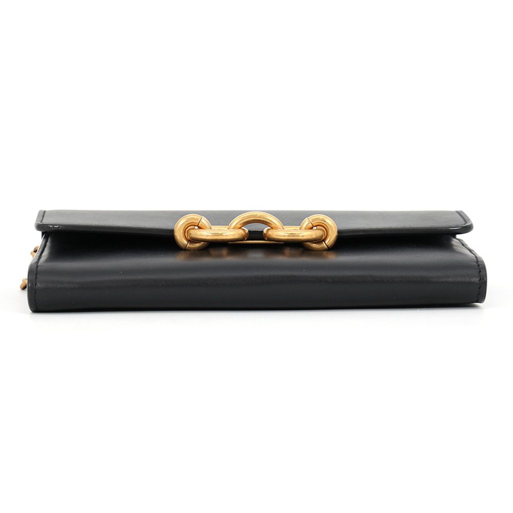 Saint Laurent Paris Chain Shoulder Wallet Maillon Calfskin Black — view 3